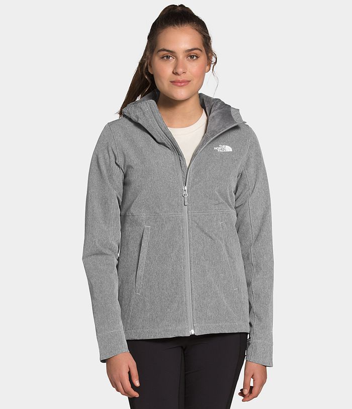 The North Face Womens Softshell Jacket Shelbe Raschel Hoodie 713BGJFRN - Grey